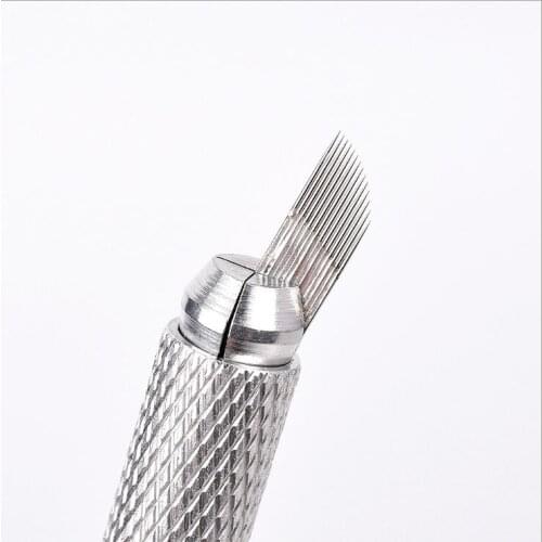 100 Pcs Double Row Microblading Needles Pen Blades Permanent Makeup Eyebrow Tattoo 3D Embroidery