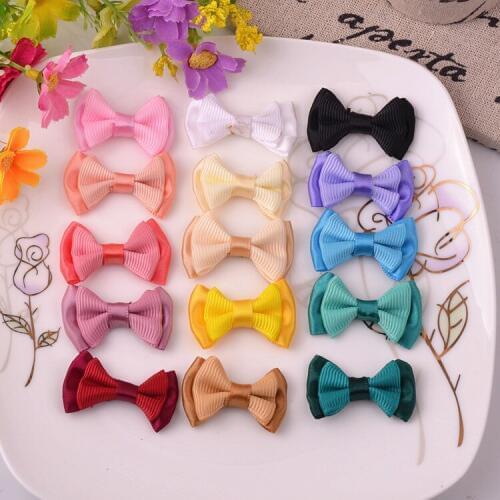 100pcs new fabric double bow Dog headdress pet hair wholesale pet hairpin pet grooming