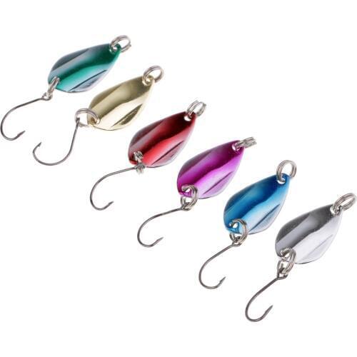 6Pcs 3g Artificial Fishing Spoon Lures Metal Hard Bait Topwater Sequins Baits with Hook Fishing Accessories freshwater saltwater