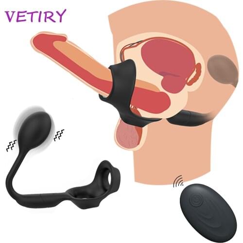 Anal Vibrator Prostate Stimulator Delay Ejaculation Ring Male Prostate Massage Penis Ring Anal Plug Butt Plug Sex Toy for Men