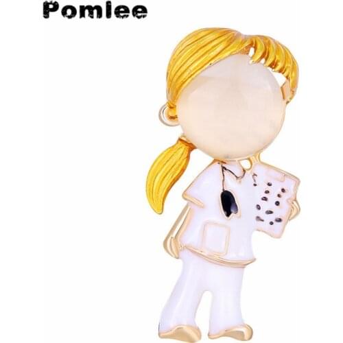 Pomlee Opal Enamel Doctor Boys And Girls Brooches Medical Brooch Pin Nurse Jewelry Fashion Jewelry 2 Style Available Gift