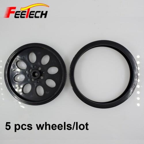 5 pcs FEETECH Black Wheel for FS5103R Servo Robot Platform Wheel