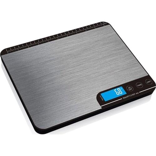 Stainless Steel and Tempered Glass Digital Kitchen Scales for Cooking and Baking