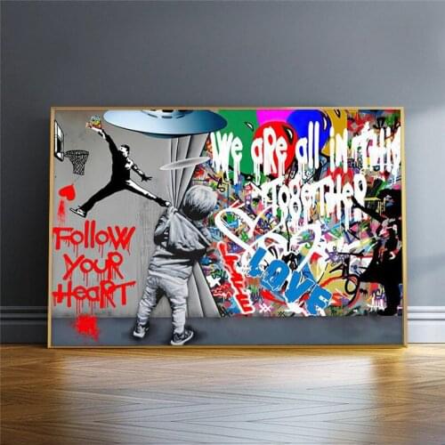 Kids Love Graffiti Street Art Print Art Canvas Painting Mural Poster Printing Street Art Cuadros Home Decor Picture Frameless