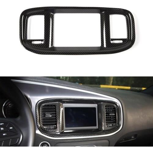 For Dodge Charger 2015 Up Car Navigation GPS Panel Frame Trim Styling New ABS Molding Accessory