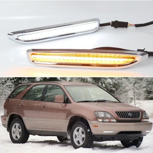 Daytime running lights For Lexus RX RX300 1998 1999 2000 2001 2002 2003 Drl with turn signals LED for cars auto fog headlights