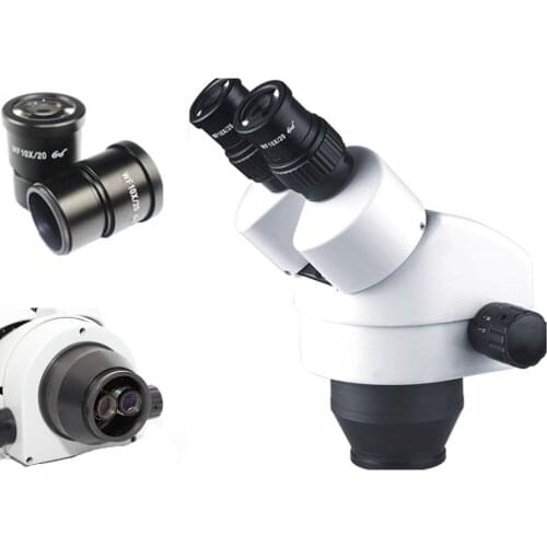 7X-45X Binocular Stereo Zoom Microscopes Head with One Pair 10X Eyepieces