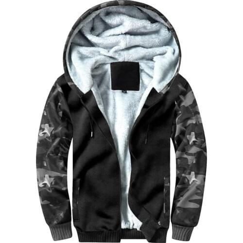 Hot Sale Hoodies Men Sweatshirt Cardigans Euro Size Winter Thick Fleece Jacket Hooded Velvet sudadera hombre Streetwear Coat