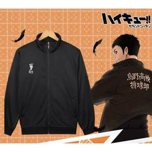 Haikyuu Karasuno High Cosplay Costume Black Sportswear Hinata Shyouyou Tobio Kageyama Nishinoya Yuu Top+Pants Uniform Halloween
