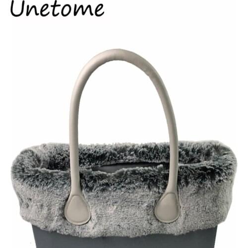 Classic Big Mini Small Black Plush Trim for Thermal Plush Decoration Fur Decoration Fit for O BAG Obag Women handbag
