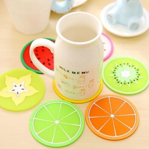 Fruit Modeling Cup Mat Silica Gel Creative Antiskid Insulation Pad Tea Mat