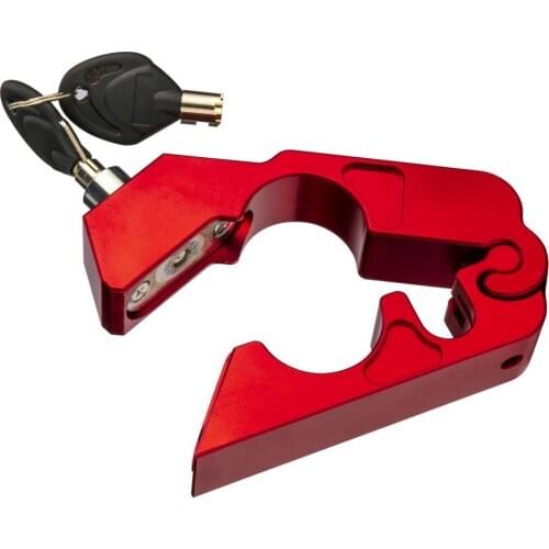 Red Motorcycle Lock Anti Theft Bicycle Handlebar Grip Lock for Scooters ATV Street Bike Dirt Bike Motorbike