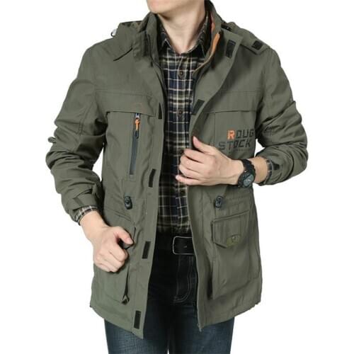 Brand Clothing Bomber Jacket Men Autumn Winter Multi-pocket Waterproof Military tactical Jacket Windbreaker Men Coat