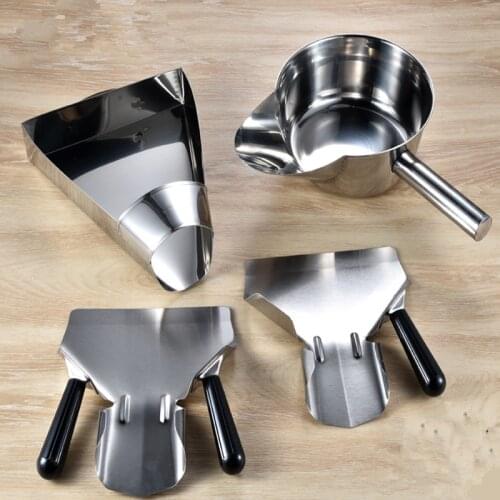 French Fries Shovel tool Chip Scoop Food Stainless Steel Kitchen Tools Fries Burger Packaging Tool Single Double Handles Grip