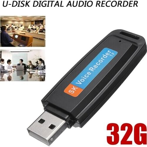Mayitr 1pc 32GB Professional U-Disk Digital Audio Recorder USB Flash Voice Recorder Pen Mini Dictaphone Support TF Card