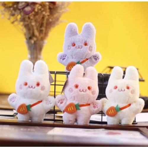 Cute Net Red Carrot Bunny Pendant Plush Doll Mini Grab Machine Doll High Quality Keychain Soothing doll christmase couple gift
