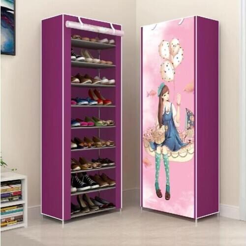 Multilayer Shoe Cabinet DIY Assembled Space-saving Shoe Organizer Shelf Home Dorm Storage Closet Dustproof furniture Shoes Rack