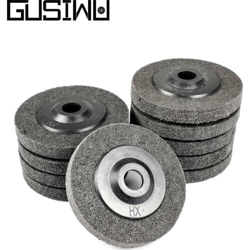 GUSIWU 5/10pcs 100mm Nylon Fiber Polishing Wheel Sanding Buffing Disc Abrasive Wheels for Angle Grinders