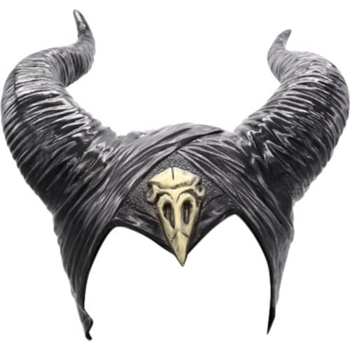 2021 New Halloween Black Long Horn Hat Magic Witch Queen Cosplay Headpiece Party Props 2020 trend