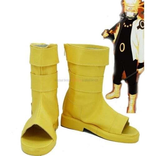 Uzumaki Narut Shoes Cosplay Anime Uzumaki Narut Cosplay Boots Yellow Shoes Custom Made Any Size