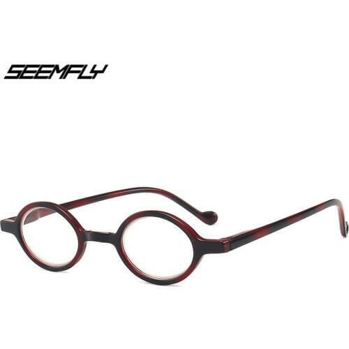 Seemfly Men Women Reading Glasses Retro Fashion Small Round Frame Presbyopic Eyeglasses Ultralight Anti Blue Ray Reader Eyewear