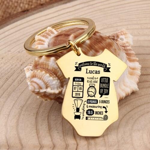 Gift Key Chain New Born Baby Souvenir Jewelry Baby Siamese shape First Mothers Fathers day Gift Couple Anniversary Charm