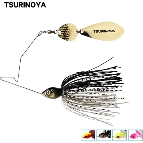 TSURINOYA Metal Spoon Spinner Bait 12g 18g Buzzbait Bass Pike Fishing Lure Profession Rubber Skirt Sequins Jigging Wobblers