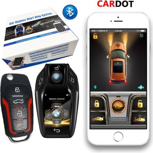 Drop Shipping KOL Cardot Mobile Phone Control Car Keyless Entry System Push Start Stop Engine Remote Starter Car Key Car Alarm