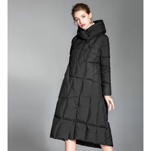 Down Jacket Female 2019 New Long Section Thick Fashion Brand Ladies Down Jacket Winter Warm