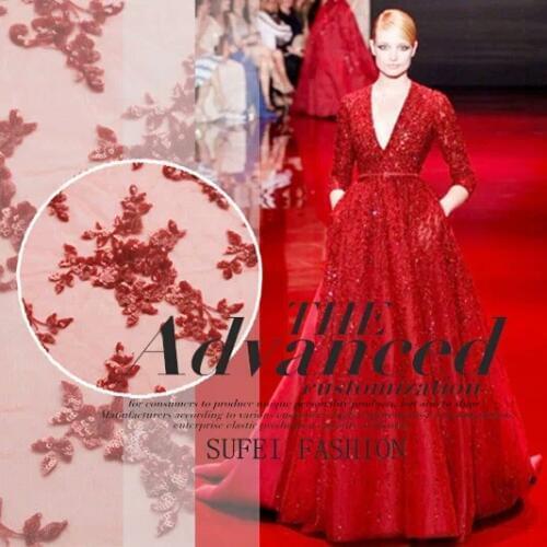 Classical Design Nigeria tulle mesh lace sequins lace fabric fabric royal blue africa lace fabric for wedding dress 5y