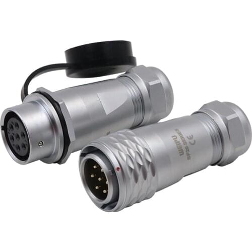 SF20 Medical Car Military Crane Sensor Sealed Waterproof M20 Connector 2 3 4 5 6 7 9 12 15 Pin In-line Male Plug Female Socket