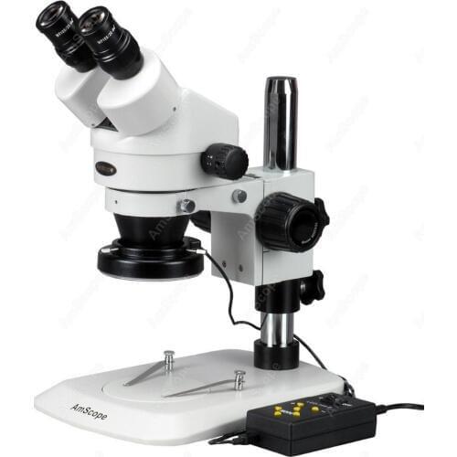 Stereo Zoom Microscope--AmScope Supplies 7X-90X Stereo Zoom Microscope with Variable 144-LED Ring Light SM-1BNY-144A