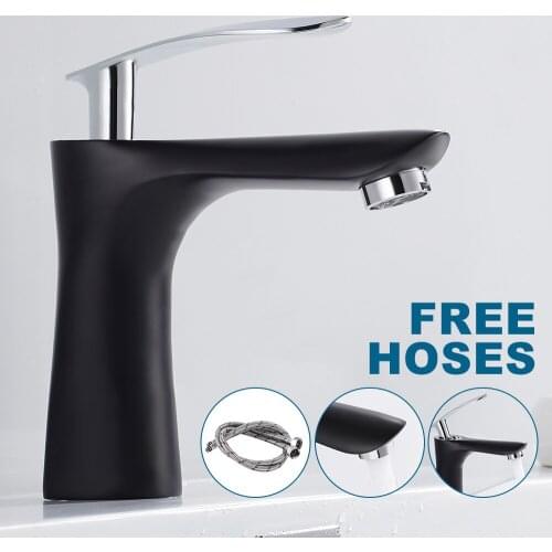 Bathroom Tall Basin Mixer Taps Sink Faucet Waterfall Counter Top White Black Hot and Cold Water Single Hole Handle Home Kitchen