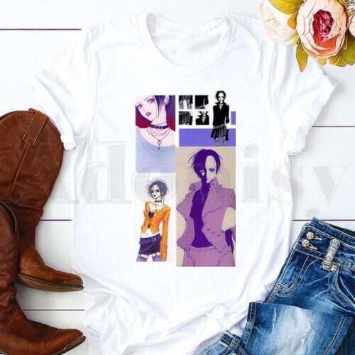 Nana Anime Japanese Harajuku Manga Ren Honjo Short Sleeve Female Tops Tees Harajuku Vogue VintageT Shirts Womens T-shirt