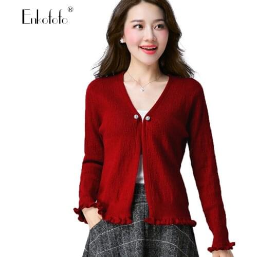 Knitted Cardigan Sweater Women 2019 Spring Autumn Simple Solid Pearl Button Detachable Sweaters Fashion Cardigan for Female