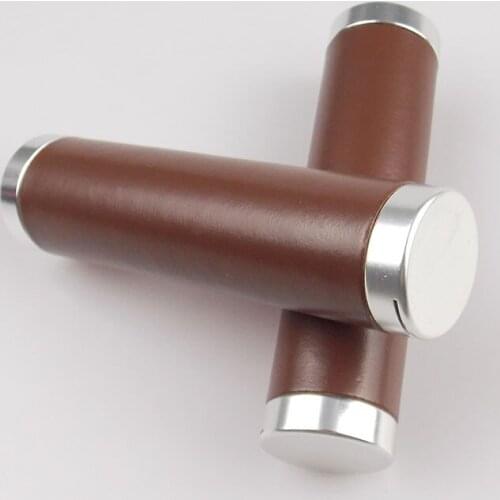 1 Pair Handlebar Covers PU Leather Parts Durable Bicycle Spare Aluminum Alloy