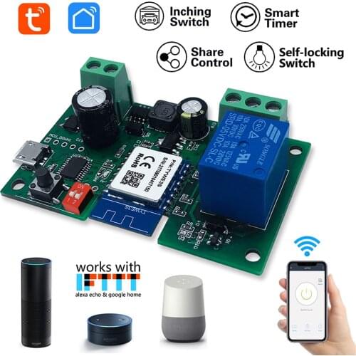 1CH Tuya Switch WiFi Switch Modul Smart life APP Remote Voice Control 1Way Wireless Relay Board DIY Smart Home Alexa Google home
