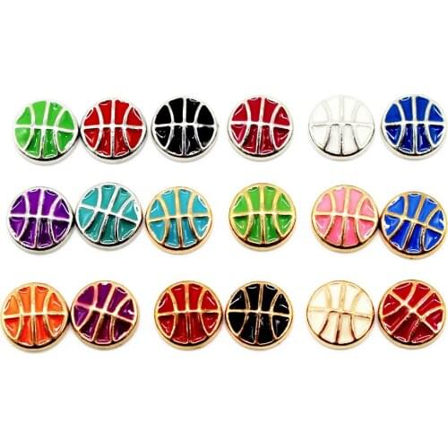 20Pcs/Lot Mixed Color Basketball Floating Charms Hand-made DIY for Glass Lockets