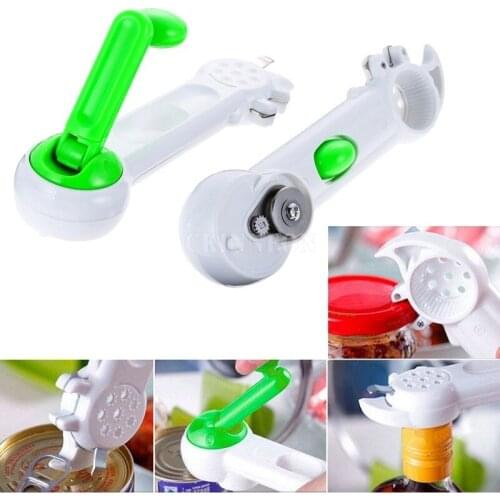 200Pcs/Lot Canned Fruit Opener Multi-Function 7 In 1 Bottle Opener Soda Tab Opener Make-up Tools Kitchen Tool