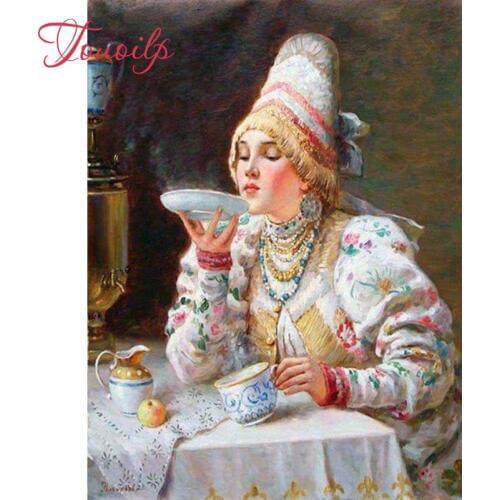 2018 New Needlework Diamond Painting woman portrait Diamond Embroidery people pattern All round Drill Rhinestone Mosaic Picture