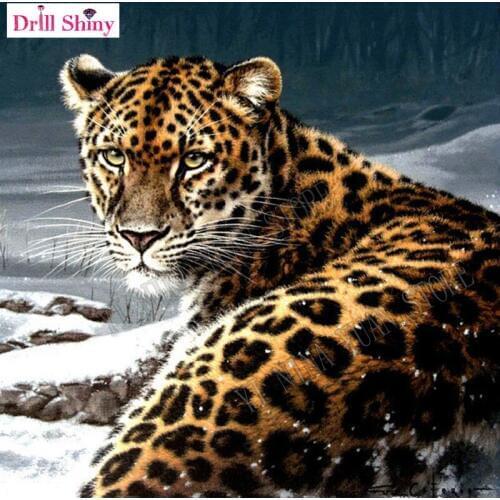2018 Full Square Diamond Embroidery 5D DIY Diamond-Painting "leopard" Cross Stitch Rhinestone Mosaic Painting home Decor