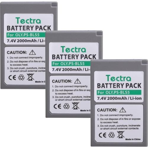 3pcs 2000mAh 7.4V PS-BLS5 PSBLS50 Battery for Olympus PEN E-PL2,E-PL5,E-PL6,E-PL7,E-PM2, OM-D E-M10, E-M10 II, Stylus1