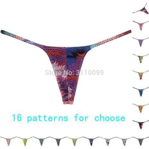 5-PCS Mens Micro Bikini Bulge Pouch Thong Colorful Underwear Rich in colorG-string Hipster Tangas
