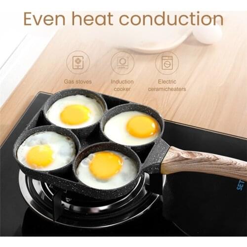 2/4 Hole Non-stick Frying Pot Thickened Pan Omelet Pan Home Breakfast Egg Burger Pancake Steak Pot durable skillet Cook Cookware