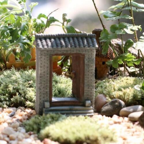 Resin Crafts Open Door Model Mini Fairy Garden Miniatures DIY Doll House/ Terrariums/ Bottle/ Micro Moss Landscape Decoration