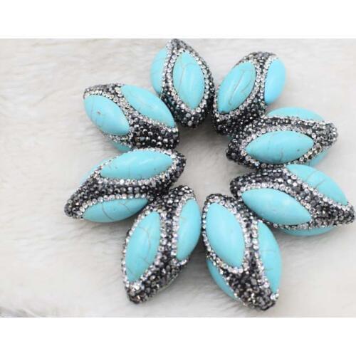 One pcs green turquoise egg 20*35mm for DIY jewelry making FPPJ wholesale beads nature gem stone