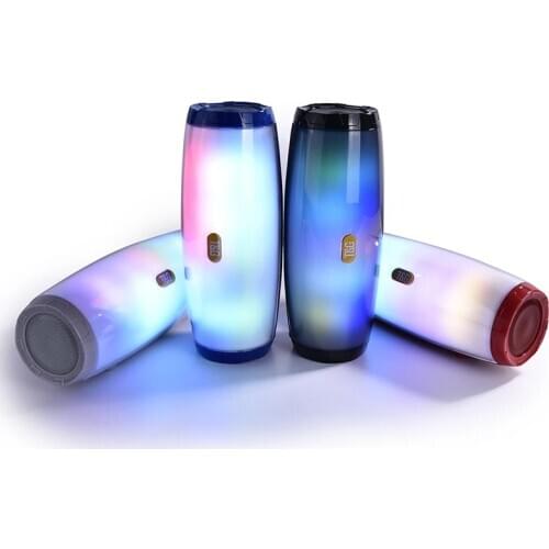 TG165 Portable Bluetooth Speaker Stereo Leather Column 5 Flash Style LED Subwoofer Wireless Outdoor Music Box FM Radio TF Card