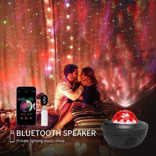 Starry Galaxy Bluetooth Projector Night Light Lamp Blueteeth USB Music Player Star Projector Lights Bedroom Decoration For Child