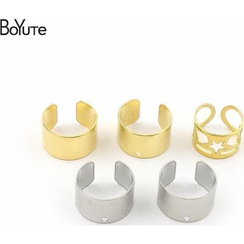 BoYuTe (10 Pieces/Lot) Simple Plain Metal Brass Stainless Steel Ear Cuff Earrings Jewelry Adjustable Ear Cuff