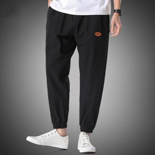Cotton Harem Pants Men Solid Elastic Waist Streetwear Joggers 2021 New Fashion Baggy Black Pants Casual Trousers Men Sweatpants